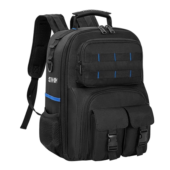 golytefs Heavy-duty Electrician Backpack Multi-compartment Tool Storage Organizer (Blue)