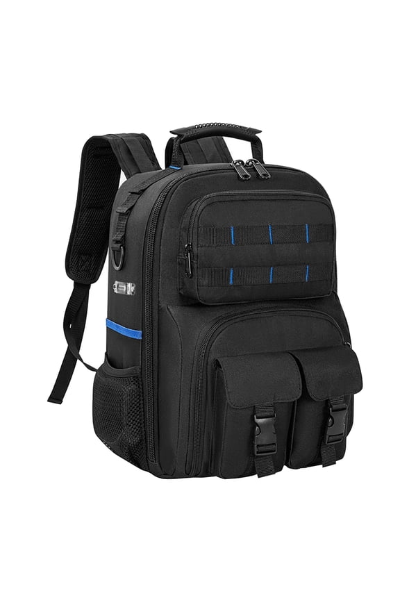 Heavy-duty Electrician Backpack Multi-compartment Tool Storage Organizer (Blue)
