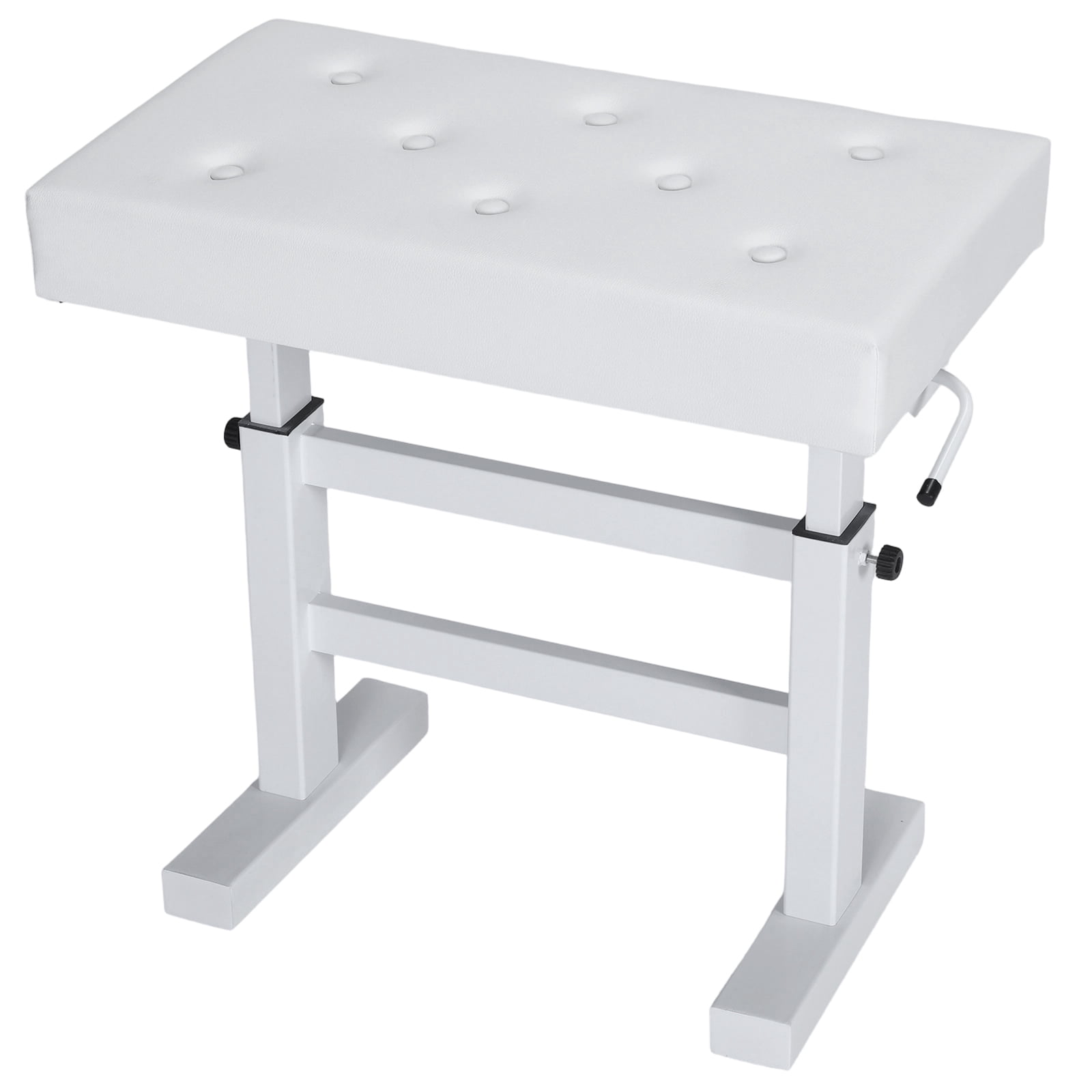 golytefs Hydraulic Lifting Keyboard Bench Pu Leather Height Adjustable Piano Bench Non-slip High-density Sponge Thickened Chair Load Up To 396LBS for Home/music Room/classroom (White)