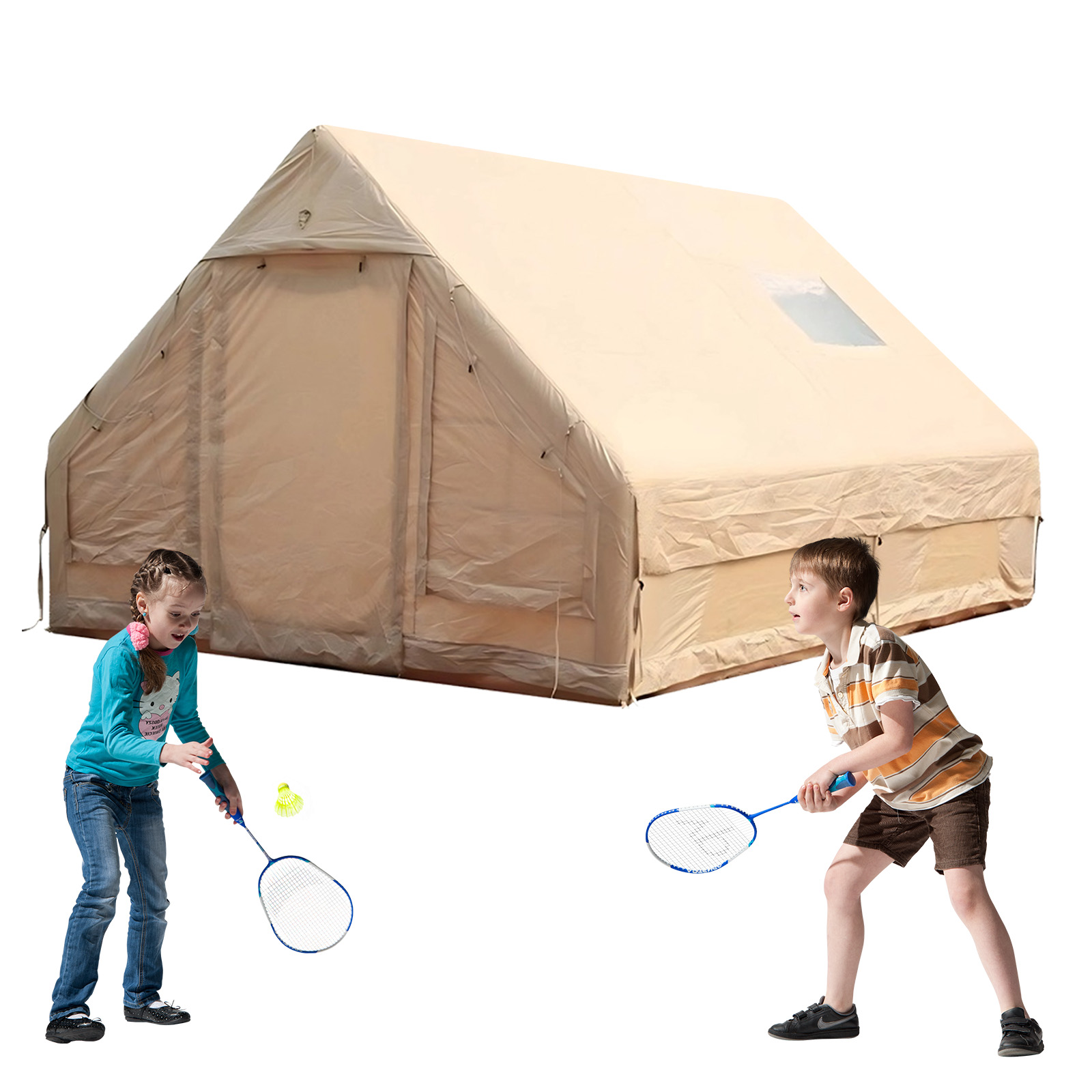 golytefs Inflatable Tent with Pump Glamping Camping Tents House Waterproof Windproof for Outdoors