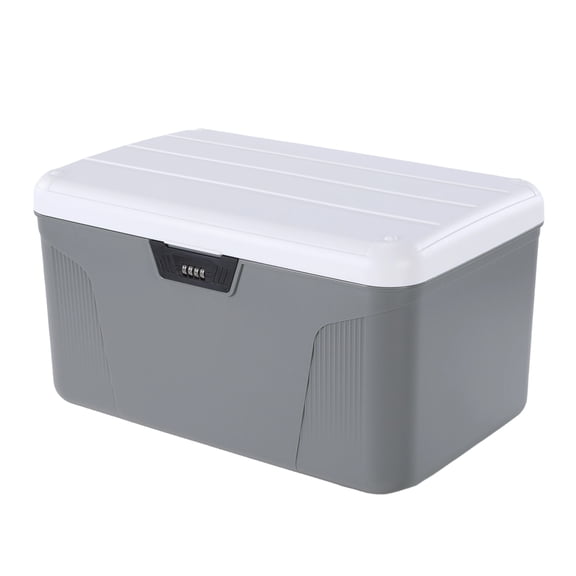 golytefs Lockable Storage Containers Bin with Combination Lock Plastic Locking File Box 37L Capacity for Home/office/outdoor Travel (Gray)