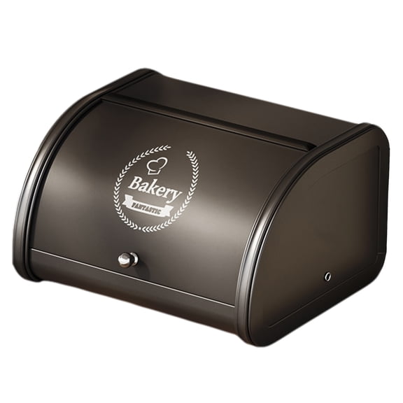 golytefs Modern Metal Bread Box Large Capacity for Kitchen Counters Organizer (Black)