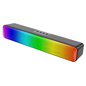 golytefs Rgb Wireless Speaker Bluetooth-compatible 3D Stereo Sound Bar Usb Powered Portable Mini Loudspeakers with Subwoofer Double Speaker High Volume for Pc Laptop
