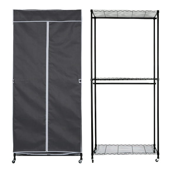 golytefs Rolling Clothing Rack with Wheels Heavy Duty Garment Rack for Hanging Clothes