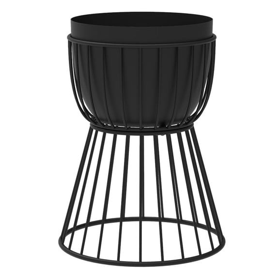 golytefs Simple Metal Planter Stand Floor-standing Elegant Vase Holder Rack Modern Home Decor Plant Stand Flower Pot Display Stands for Living Room Office Bedroom (short Black)