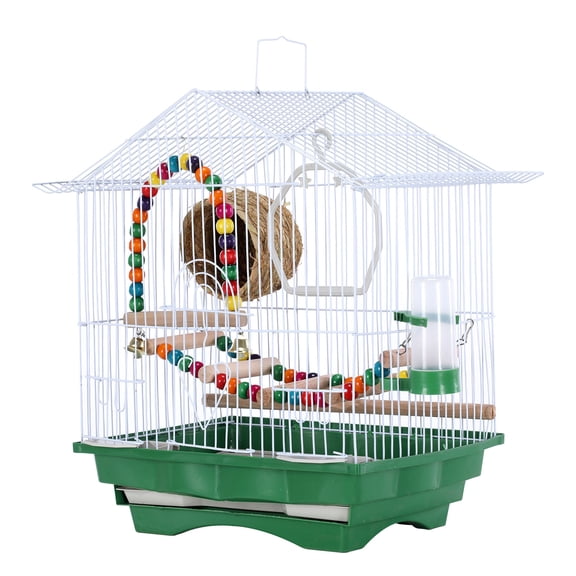 golytefs Small Bird Travel Cage Lightweight Metal Breeding Bird Cages with Perch Hanging Cage for Parakeet Parrotlet Finche Canaries