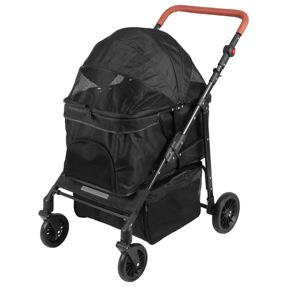 golytefs Smooth-ride Dog Stroller with All-terrain 360° Wheels Puppy Cage Jogger Stroller Removable Cushion & Reflective Strips Adjustable Handle for Small Medium Dogs Cats