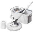 thumbnail image 1 of golytefs Spin Mop And Bucket Set with 6 Replacement Refills Rotary Mop Set (White), 1 of 9