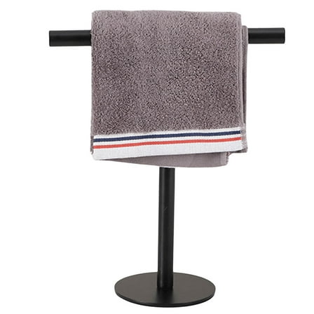 golytefs Stainless Steel Hand Towel Holder Free Standing Towel Rack with Heavy Base T-shape Towel Bar Rack for Bathroom Vanity Countertop