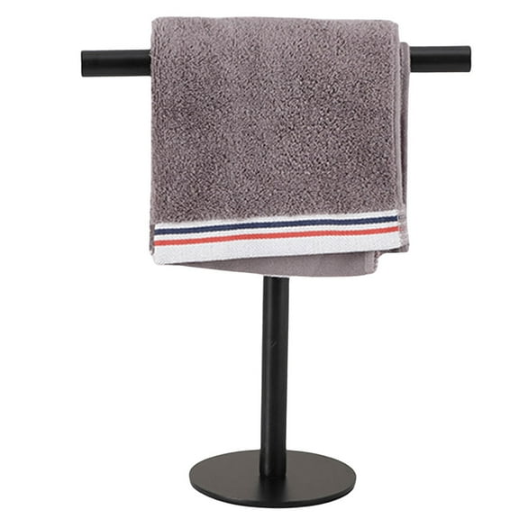 golytefs Stainless Steel Hand Towel Holder Free Standing Towel Rack with Heavy Base T-shape Towel Bar Rack for Bathroom Vanity Countertop