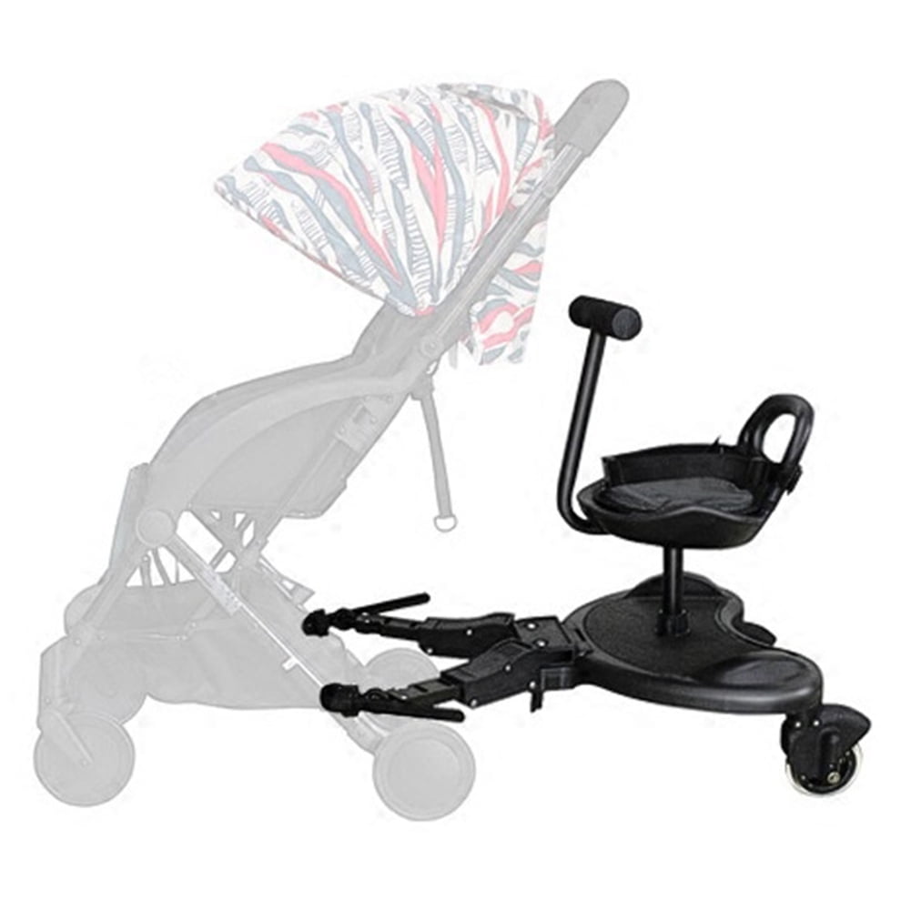 golytefs Universal Stroller Board Adapter 2-in-1 Non-Slip Adjustable Step Stand Ride-On Pedal Attachment with Detachable Seat Light-up Wheels Up to 55.11lbs