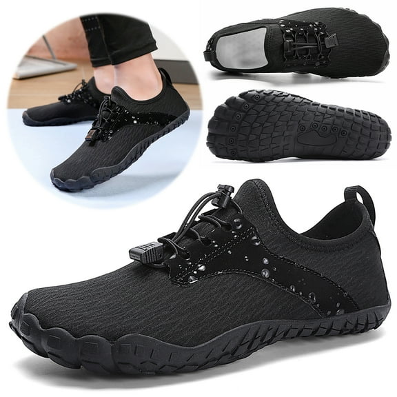 golytefs Water Shoes Barefoot Beach Shoes Quick Dry Non-slip for Men Women (39 Black)