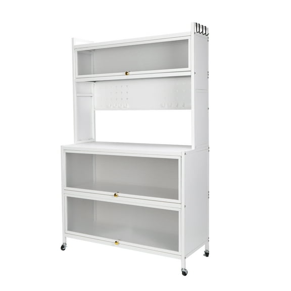 golytefs Wheeled Sideboard Kitchen Rack Multi-layer Storage Cabinets Microwave Oven Shelf