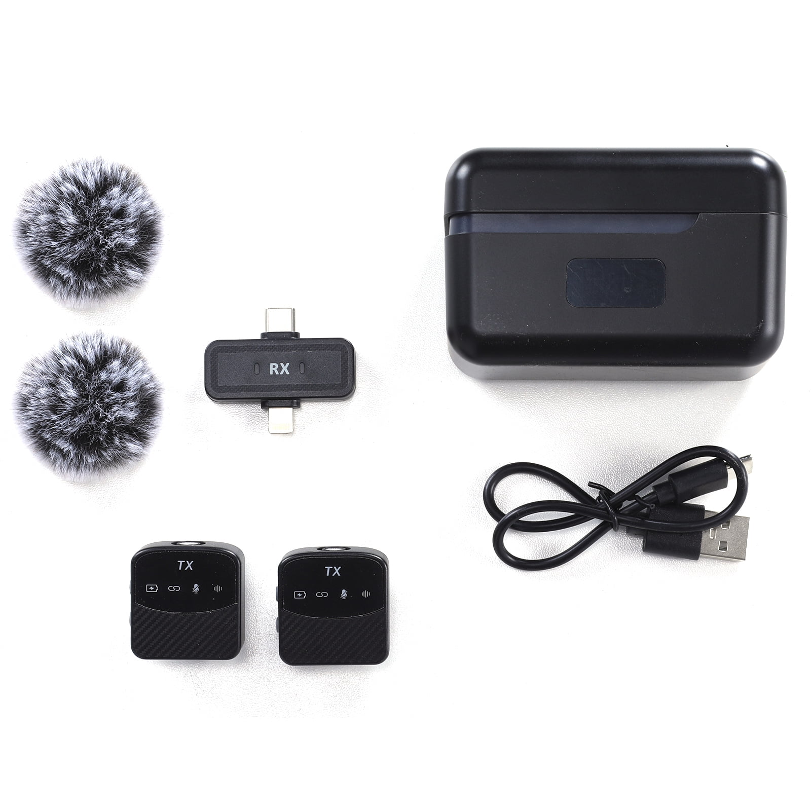 golytefs Wireless Lavalier Microphone for Iphone Android 2 Pack Plug & Play Lapel Mic