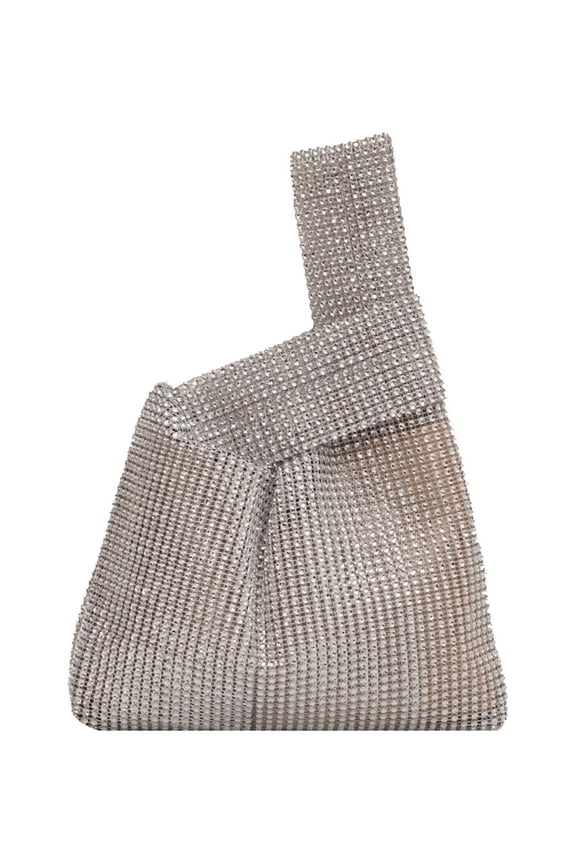 Women Bling Wristlet Bag Versatile Rhinestone Purse Ladies Girls Wallet (Silver)