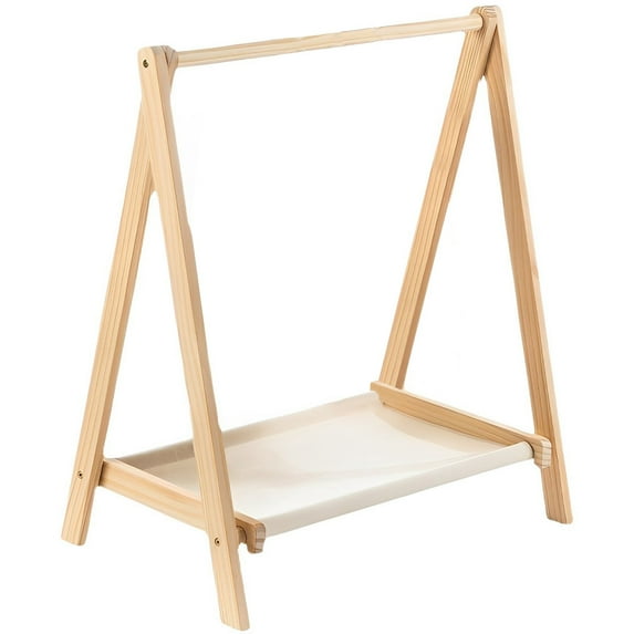 golytefs Wood Clothes Rack Foldable Clothing Rack Garment Rack For Entryway And Bed Room