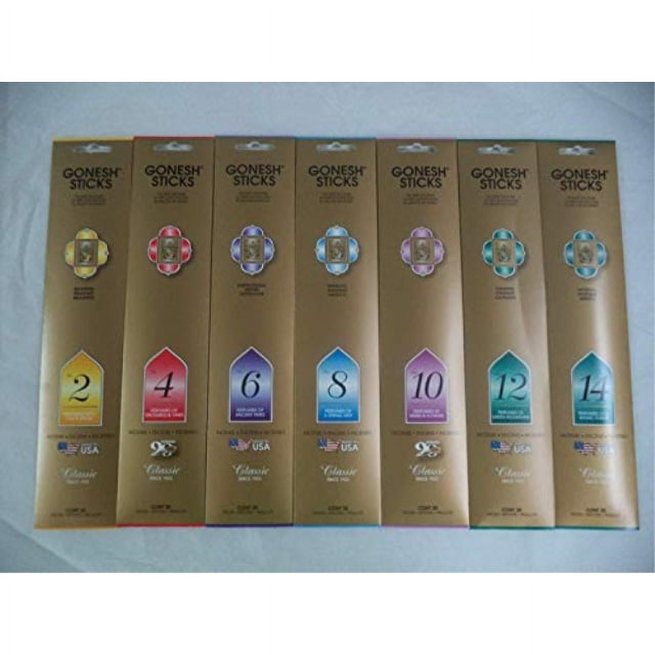 Gonesh Highly Fragranced Incense Sampler - 7 Packs of 20 Sticks (140 ...