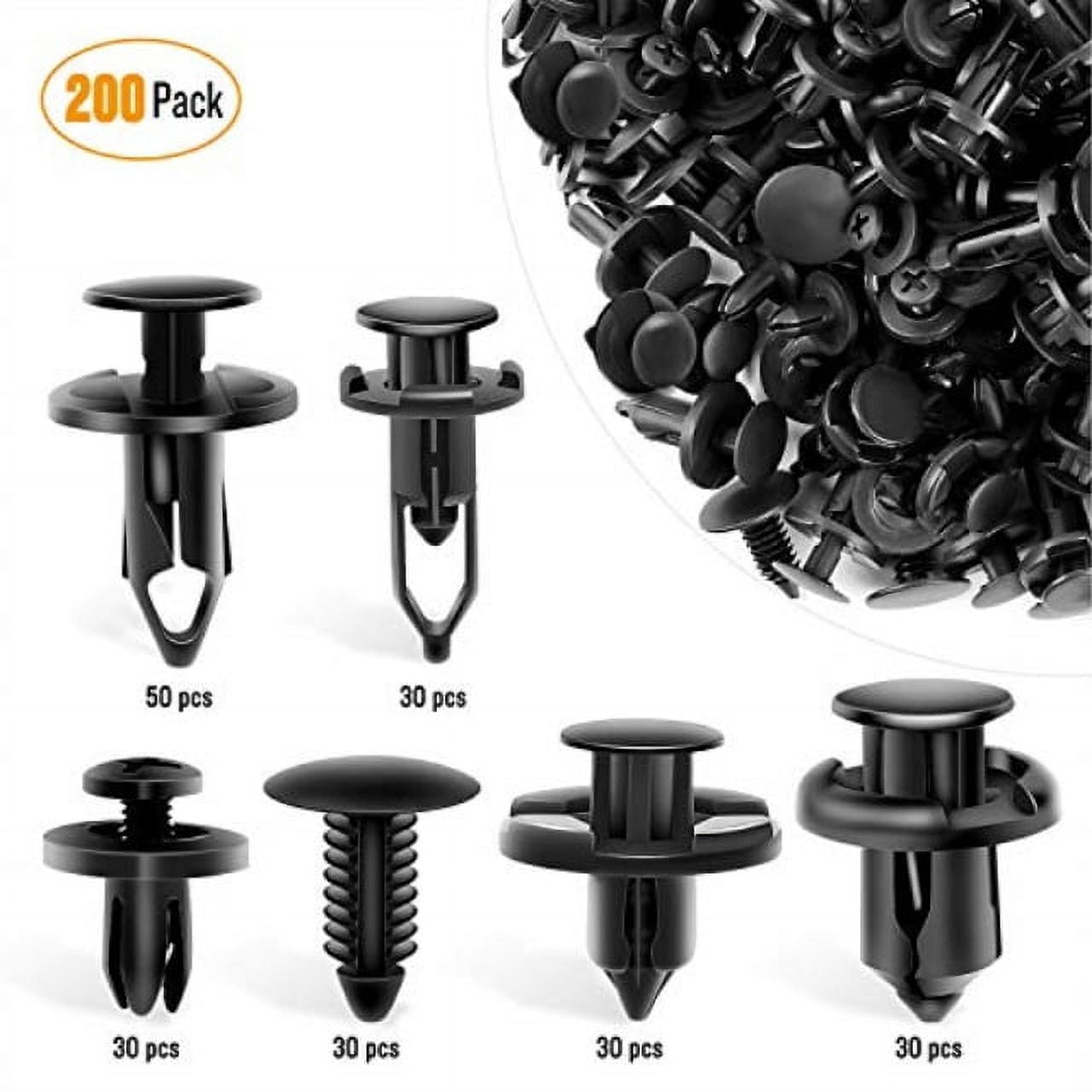 gooacc universal plastic fender clips,200 pcs push bumper fastener rivet  clips with 6 size auto body retainer clips bumpers,car fender replacement  for gm, ford & ch 