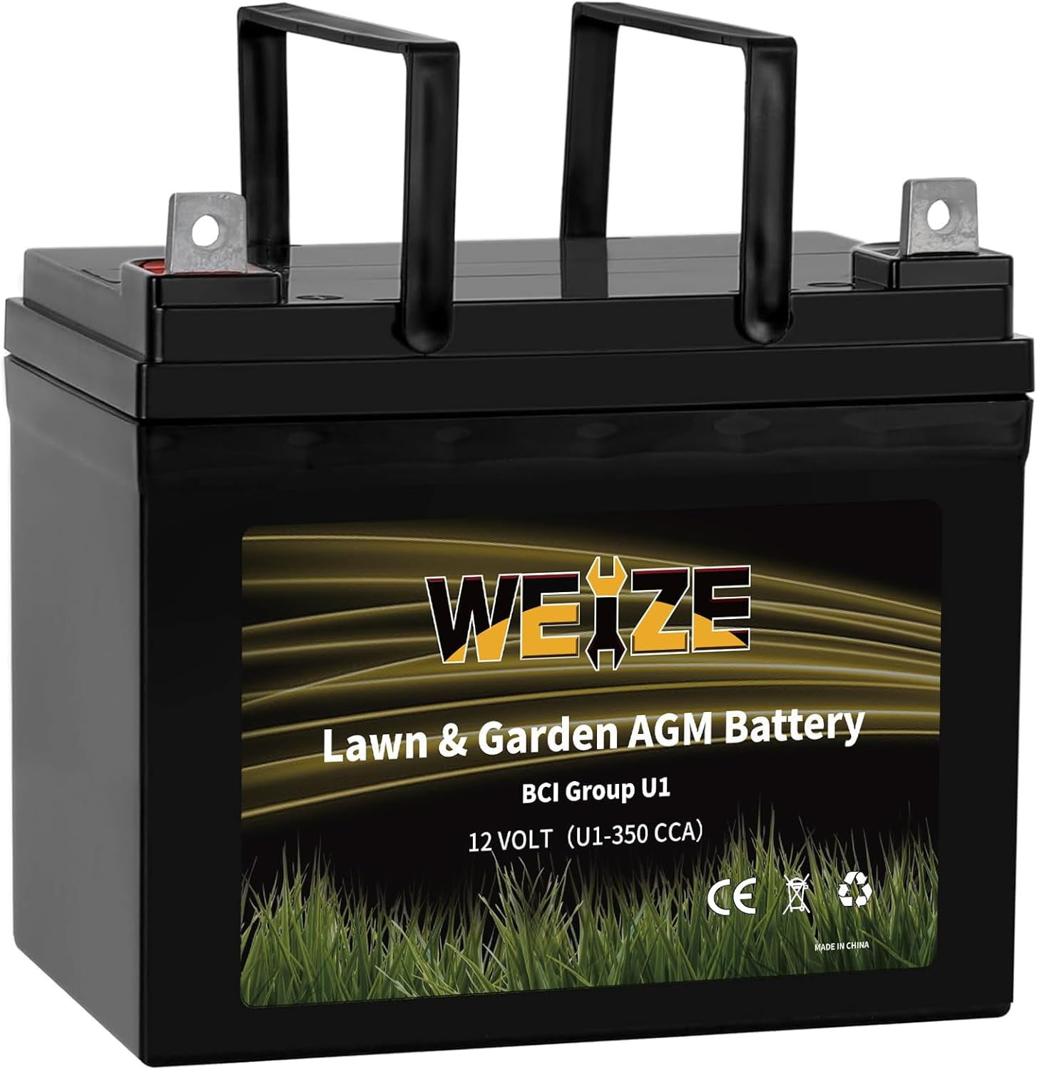 good fortune Lawn Garden AGM Battery, 12V 350CCA BCI Group U1 SLA Starting Battery for Lawn, Tractors and Mowers, Compatible with John Deere, Toro, Cub Cadet, and Craftsman