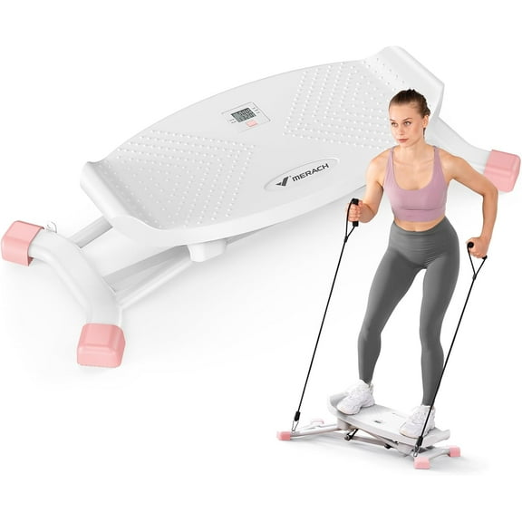 good fortune Slide Steppers for Exercise at Home, Mini Stair Stepper with Resistance Bands, Stairmaster Machine for Full Body Workout, Simulate Skiing Posture with 300 LBS Loading Capacity
