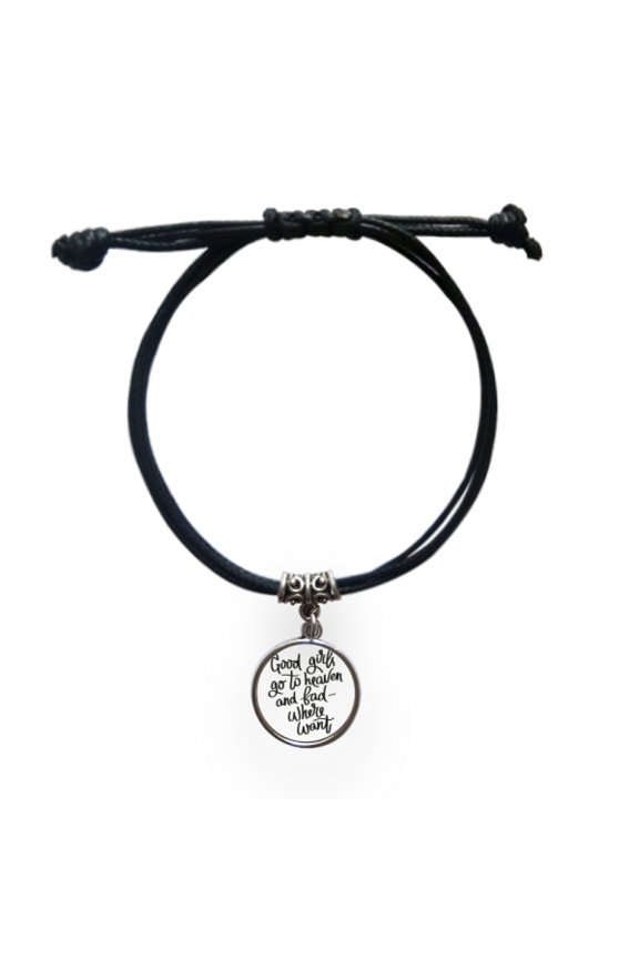good girls go to heaven and bad where want bracelet leather wristband black jewelry