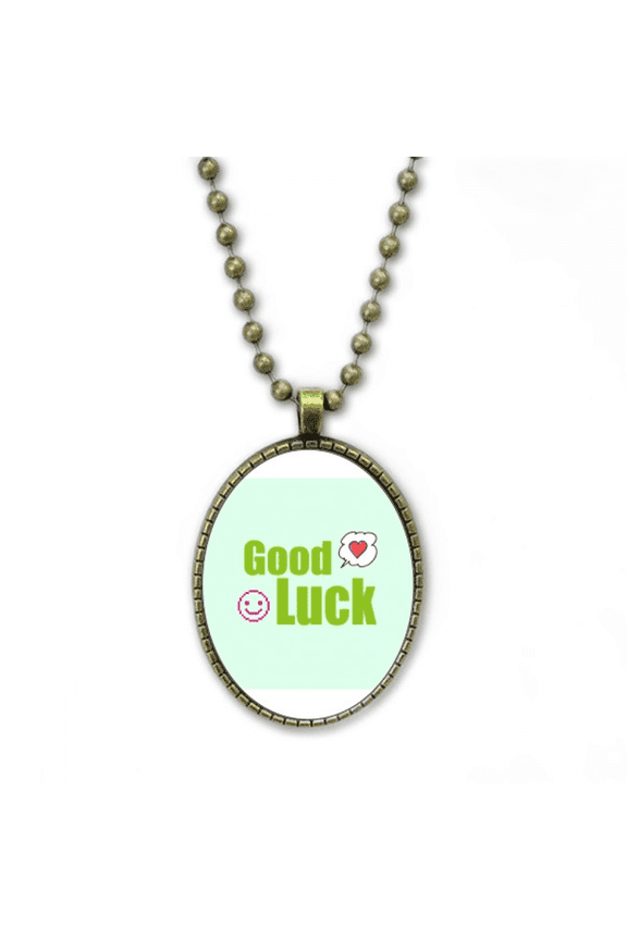 good luck lovely text multicolor necklace vintage chain bead pendant jewelry collection