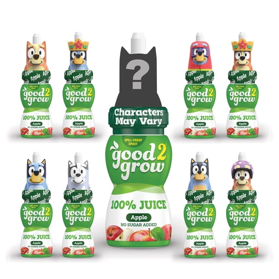 good2grow Bluey 6oz 100% Apple Juice Single Serve (Character Tops Vary, Exact Item may not be Pictured)