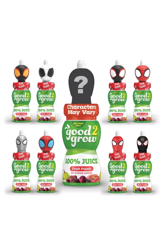 Marvel's Spider-Man 6oz 100% Fruit Punch Juice Single Serve (Character Tops Vary, Exact Item may not be Pictured)