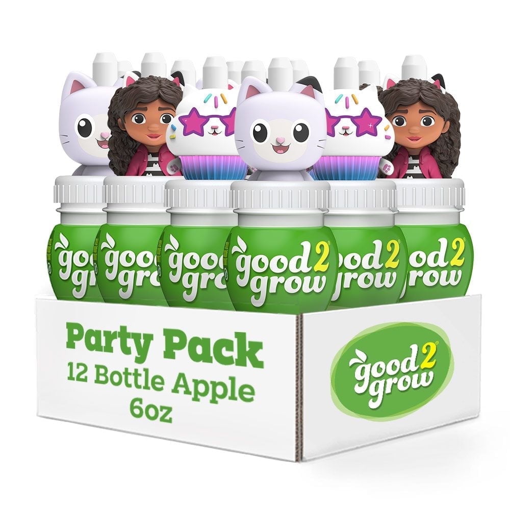 good2grow Gabby Dollhouse 100% Apple Juice Party Pack, 6 fl oz Bottles (Pack of 12)