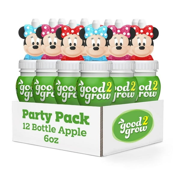 good2grow Disney Minnie Mouse 100% Apple Juice Party Pack, 6 fl oz Bottles (Pack of 12)
