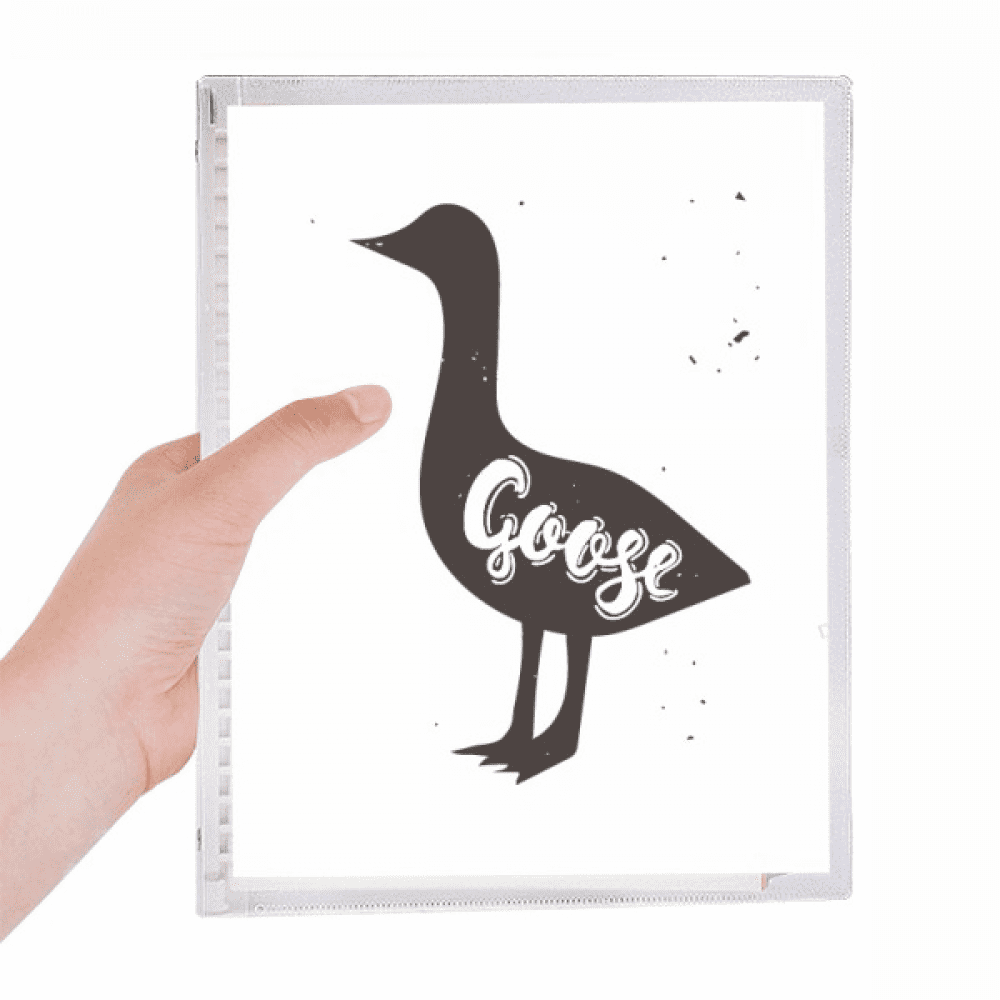 Notebook Goose goose black and white animal notebook loose diary refillable journal ...