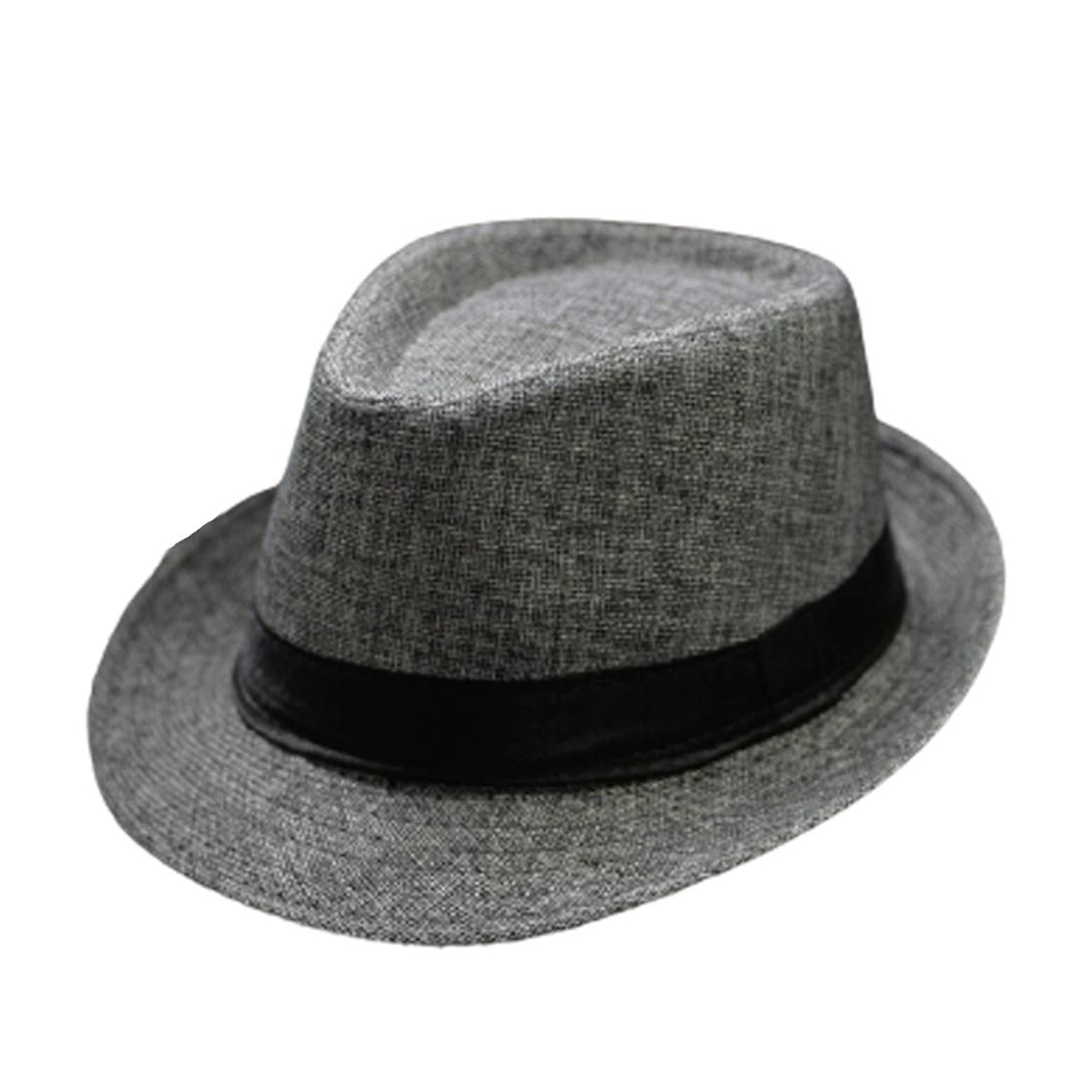 goowrom Men Women Crushable Fedora Hat, Jazz Caps Trilby Fedoras Straw