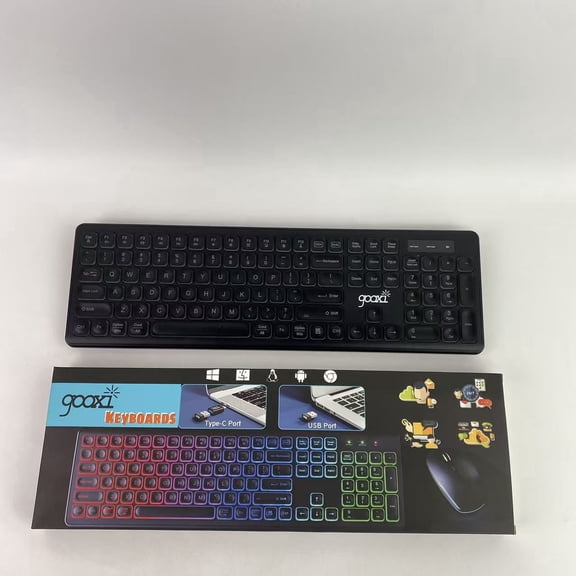 gooxi Computer peripheral devices, wireless keyboard, rechargeable and illuminated letters, full-size