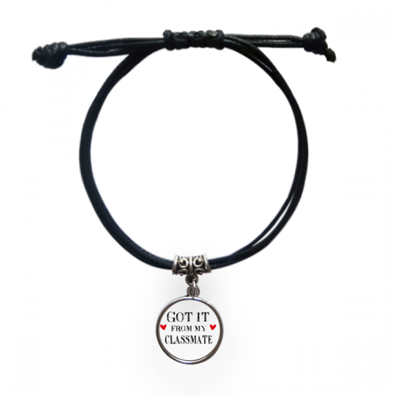 got it from my classmate graduation season bracelet leather wristband black jewelry