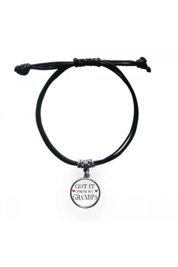 got it from my grandpa present bracelet leather wristband black jewelry