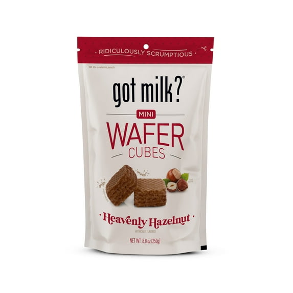 got milk? Heavenly Hazelnut Wafer Cubes, Delicious Wafer Squares for Dessert or Snack, 8.8 Oz.