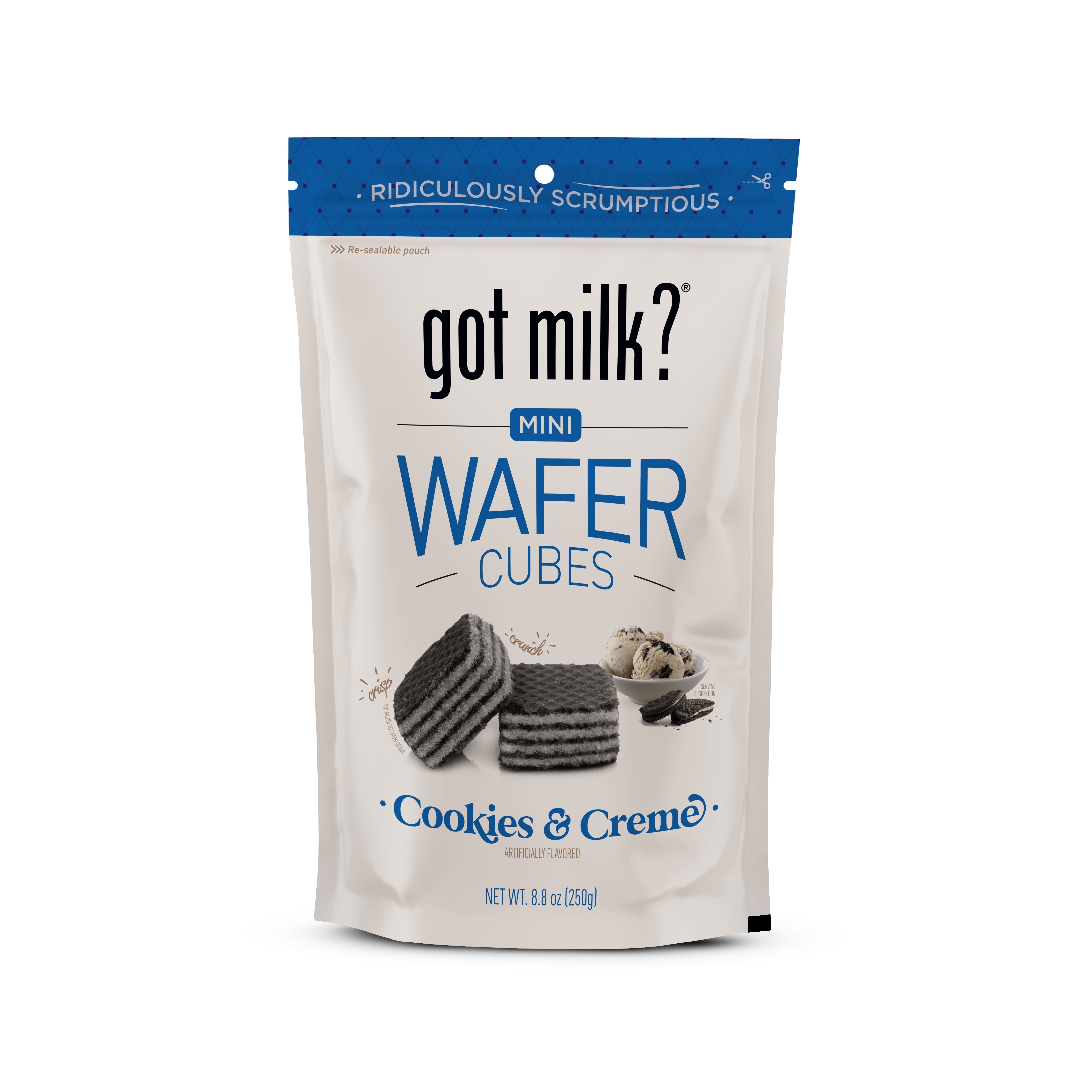 got milk? Cookies & Crme Wafer Cubes, Delicious Wafer Squares for Dessert or Snack, 8.8 Oz.