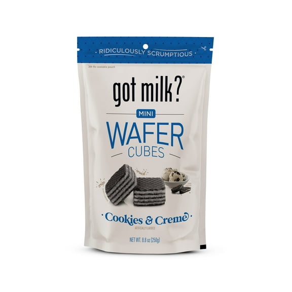 got milk? Cookies & Crème Wafer Cubes, Delicious Wafer Squares for Dessert or Snack, 8.8 Oz.