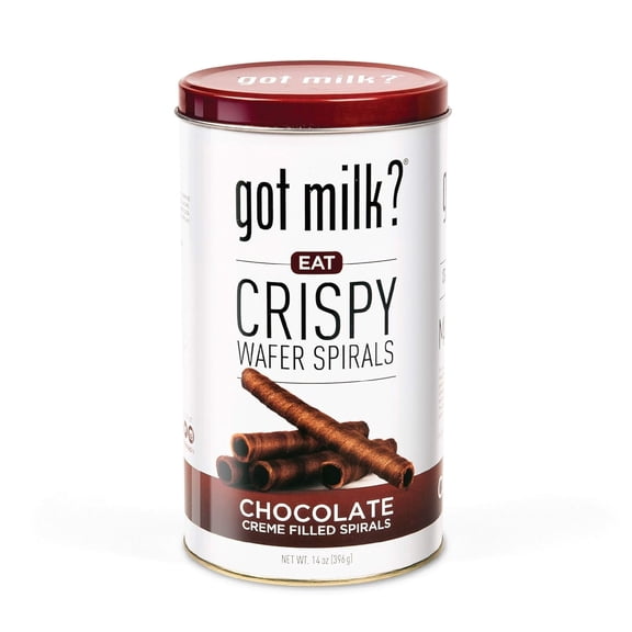 got milk? Wafer Spirals, Chocolate, 14 Oz. Tin with 36 Rolls, Delicious Rolled Wafer Rolls with Filling, Chocolate Wafer Cookies for Dessert or Snack
