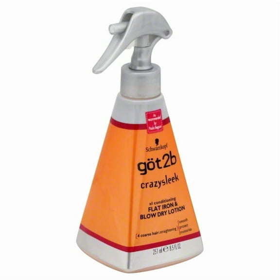 got2b CrazySleek Hot Smooth Flat Iron & Blow Dry Lotion 8.5 oz