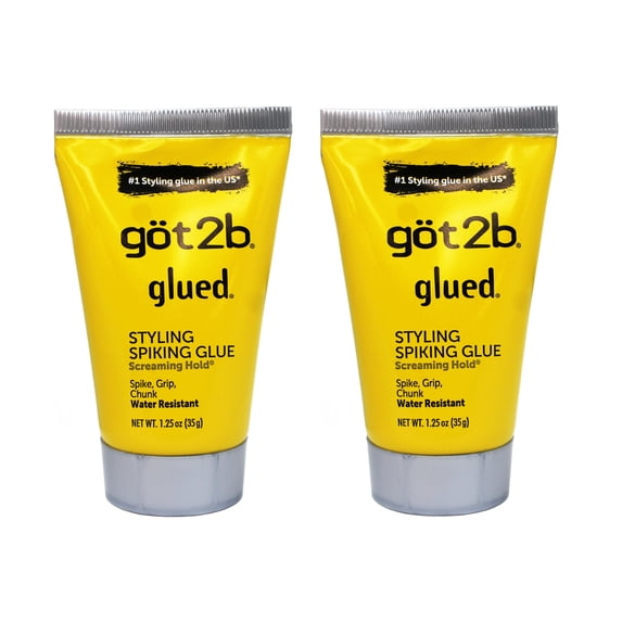 Got2b Glued Styling Spiking Glue, Screaming Hold, Spike, Grip, Chunk, Water resistant, 1.25 oz - 2 Pack