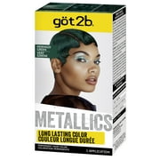 got2b Metallics Permanent Hair Dye, Mermaid Green M77, Hair Color for Women & Men, Formulated with Metallic-Shine Booster for Cool, Shimmering Tones, Lasts Up to 30 Washes, 1 Kit