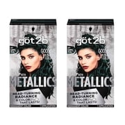 got2b Metallics M75 Cosmic Teal Permanent Hair Color Kit, 2 Pack