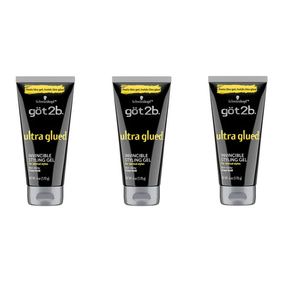 got2b Ultra Glued Invincible Styling Gel 6 oz (Pack of 3)