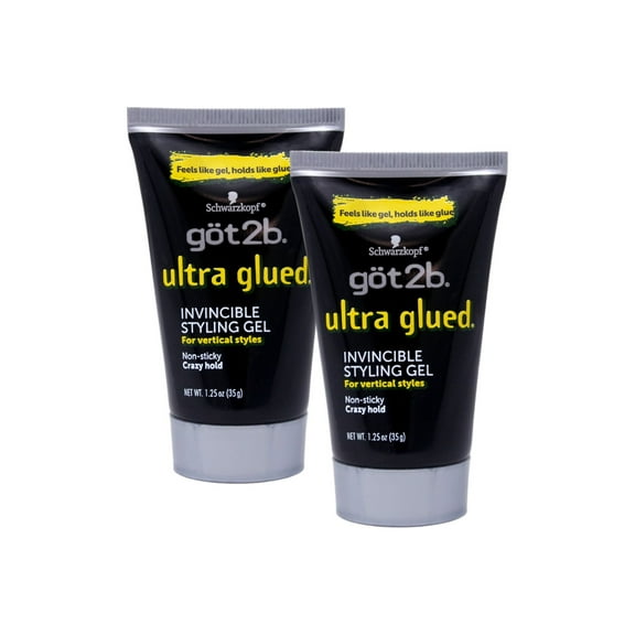 got2b Ultra Glued Invincible Styling Gel Hair Gel 1.25 oz (Pack of 2)