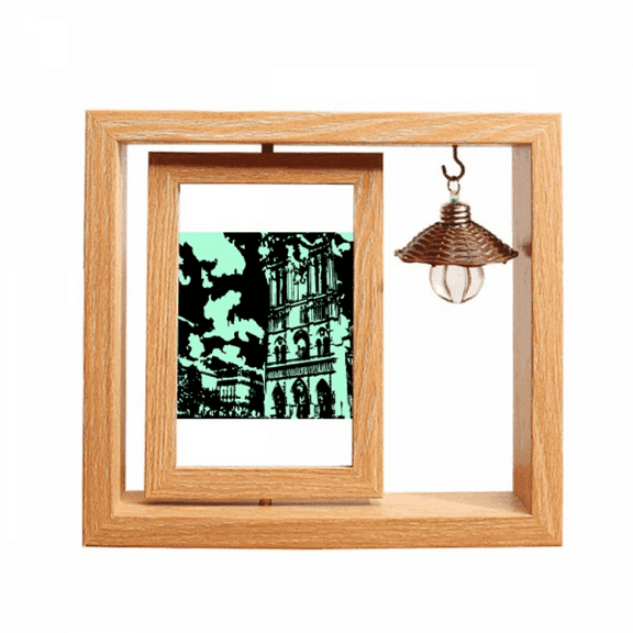 gothic building  de paris Wooden Rotating Picture Photo Frame 4x6