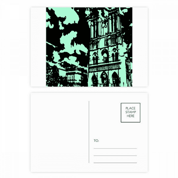 gothic building de paris postcard set birthday mailing thanks greeting card