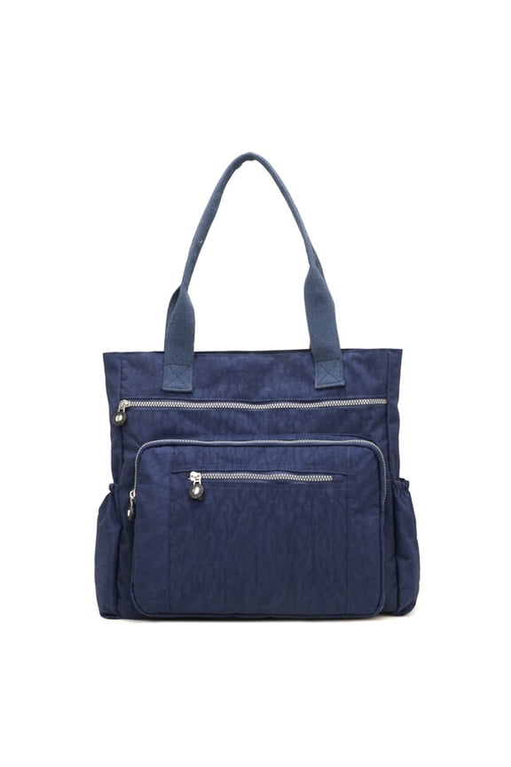 Windcarnival Casual Women Solid Color Multi Pocket Zip Handbag Nylon Shoulder Storage Bag