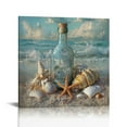 gouleft Coastal Beach Wall Art for Bathroom Seascape Seashell Starfish