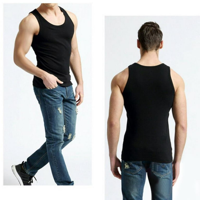 goyoma Men's Assorted Tank Undershirts A-Shirts, 12 Pack , SIZE:M,L,XL,2XL, A  SHIRT FOR MEN , 100% Cotton 